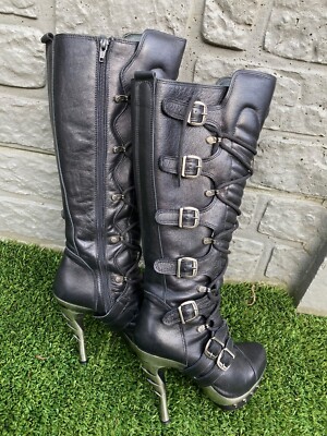 New Rock Knee High Stiletto Stiefel 38