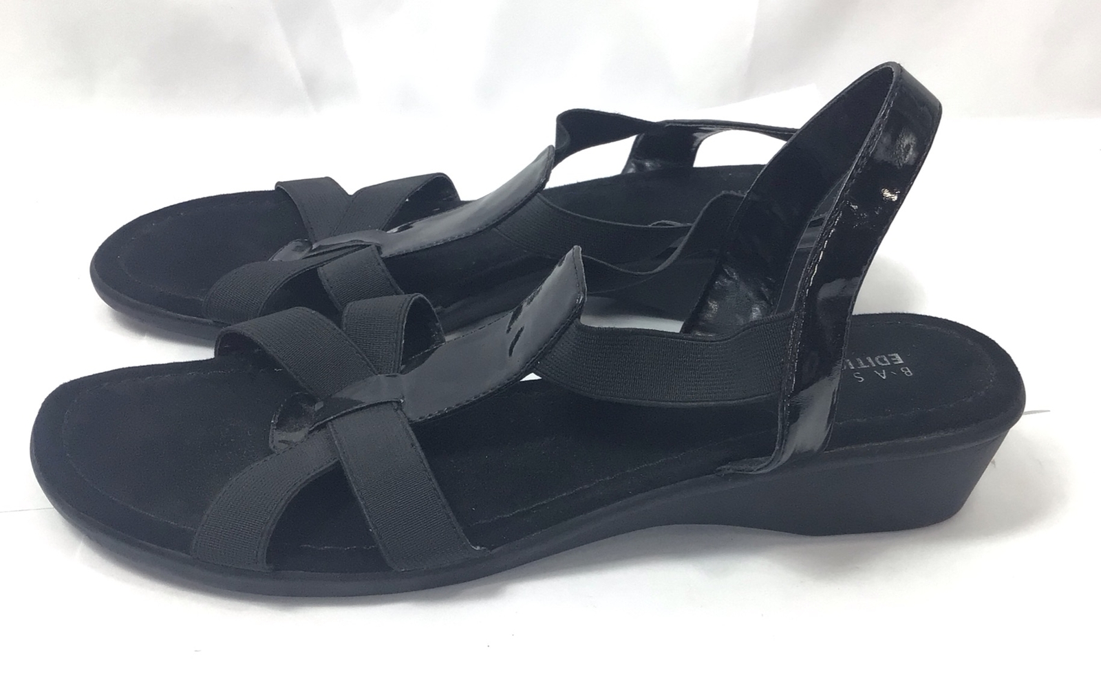 Basic Editions Open Toe Strap Sandal Black Women … - image 1