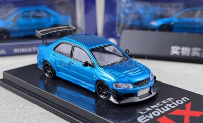 CM 1:64 Scale Blue Lancer Evo 9 IX Voltex Sports Diecast Metal Car