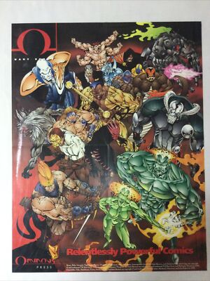 Folded Promo Poster Ominous Press  22 X 17 Relentlessly Powerful Comics 1994