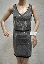 TJF5/ Ensemble Jupe & Top Clouté Noir  Sexy Tailleur Jupe Strass T /M/L Giorgia