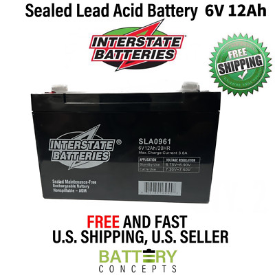 Power Cell PC6120 6V 12Ah F1 Replacement INTERSTATE Battery