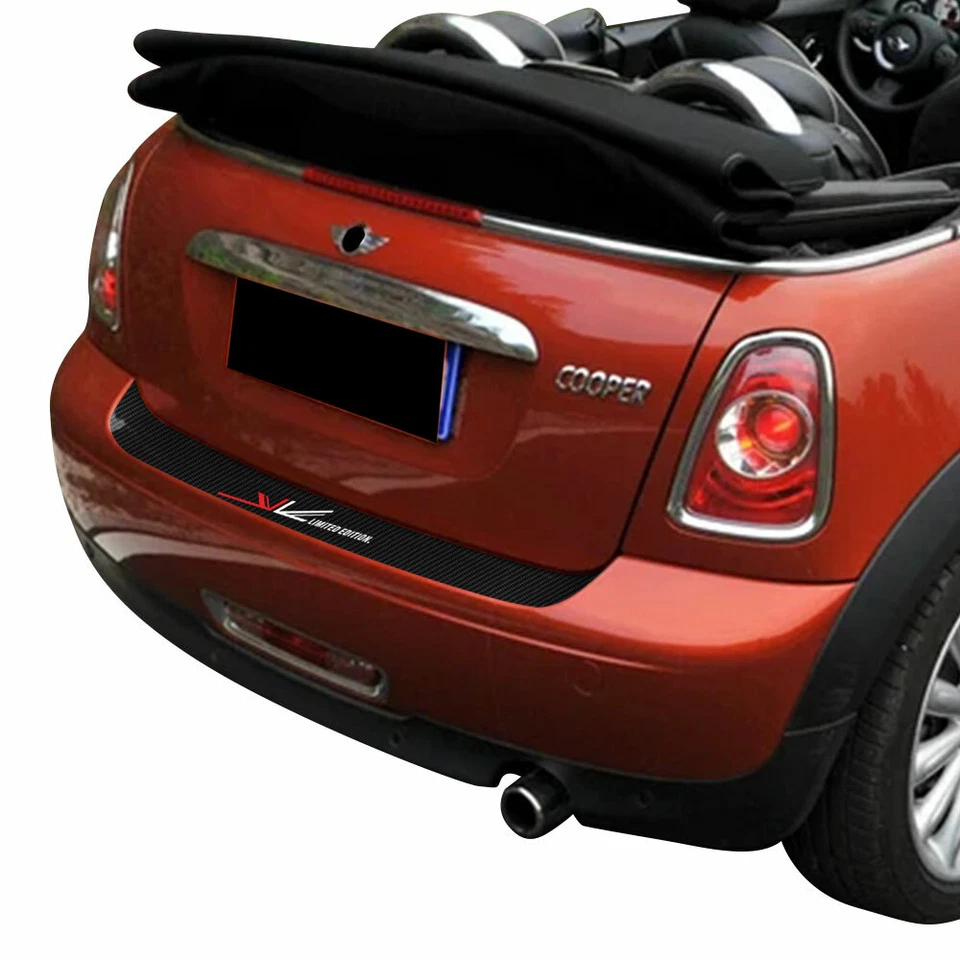 Calcomanías de vinilo de fibra de carbono 5D pegatinas protectoras de parachoques trasero para Mini Cooper R56 R57 Foto 4 de 4