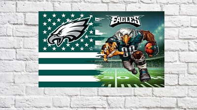 Philadelphia Eagles Football fans 3x5 ft Mascot American Flag NFL Gift  Banner