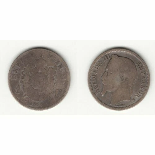 Pièces de monnaie françaises de 1 franc 1 francs sur Napoléon III