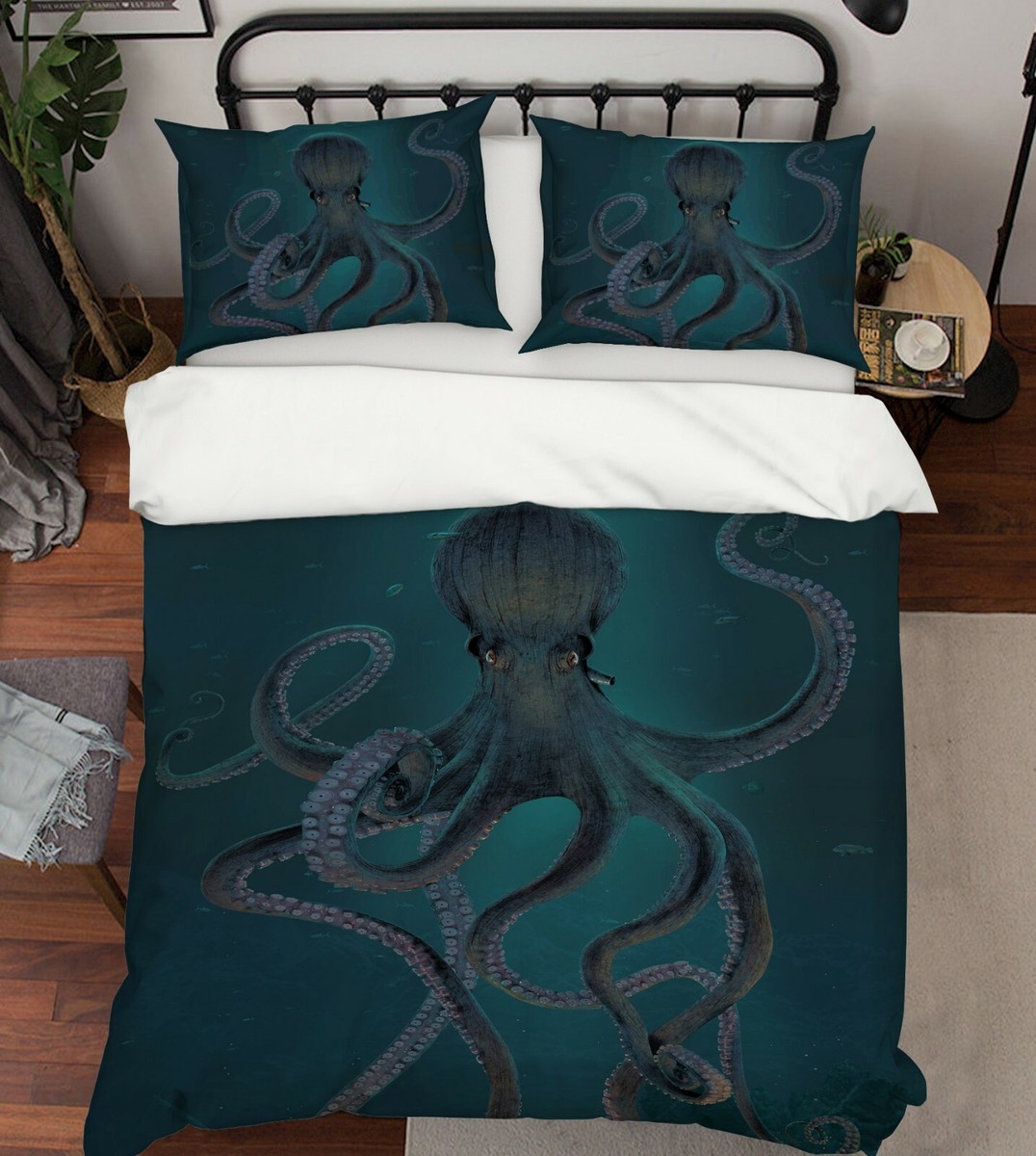 3D Deep Sea Giant Octopus O160 Bed Pillowcases Quilt Cover Duvet