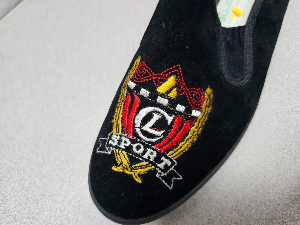 EUC Liz Claiborne Signature Sport Womens Size 6 Shoes Black Loafers Embroidered - Изображение 2 из 4