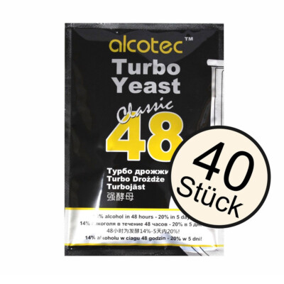 40x Alcotec Turbohefe 48 Classic Vodka Gärhefe 20% ORIGINAL VOM PRODUKTVERTEILER