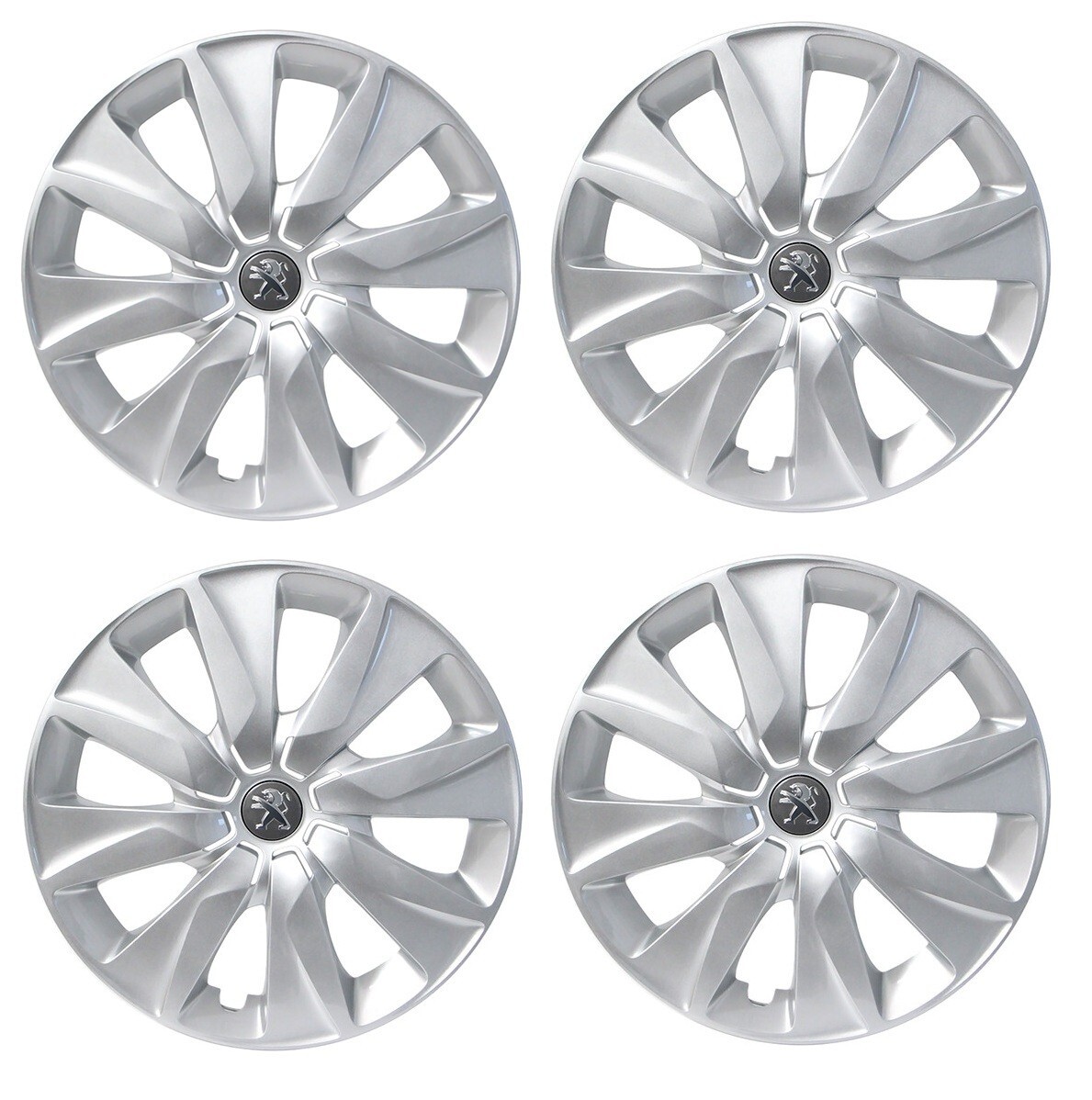 Enjoliveurs 15 pouces Peugeot 108 finition argentée haut de gamme top qualité