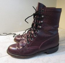 Vintage Justin L510 Registered Lace Up Boots Size 5.5 B Leather Kiltie Western