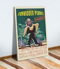 Listing image for SCI FI Forbidden Planet Vintage Movie Poster CANVAS WALL ART PRINT ARTWORK