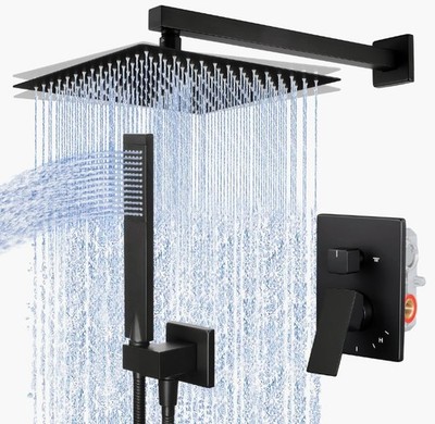 Kes Shower Faucet Set Shower System Matte Black XB6241S12-BK Head