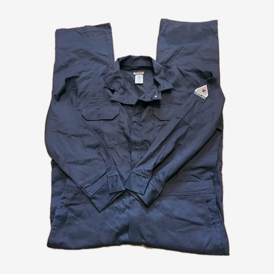 Bulwark FR CAT2 Flame Resistant Navy Blue Coverall Size 42 Long  NWOT