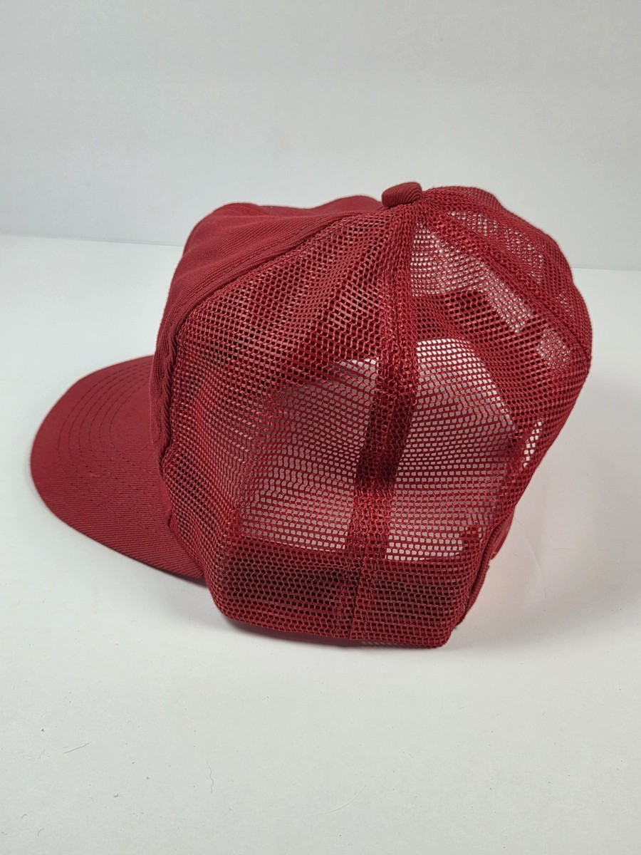 Vtg Little Beaver Earth Drill Trucker Hat K-Products Snapback Red Mesh Cap USA 8 View 3