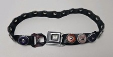 Vintage Recycled TRW Soda Bottle Cap Seatbelt Buckle Rubber Belt Punk 26"