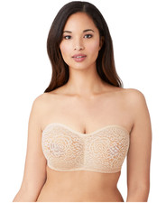 Wacoal 34C Halo Lace Strapless Underwire Unlined Bra NWOT 854205 Sand Beige