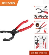 Adjustable 12" Oil Filter Removal Tool with Nonslip Red Grips for Tight Spaces