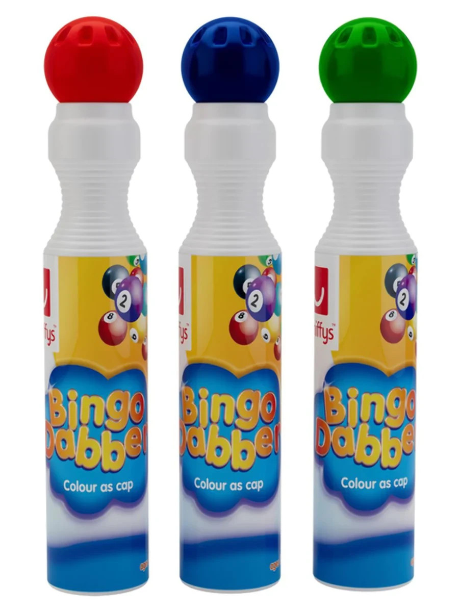 3 large Bingo Dabbers 40ml one each of Red, Green & Blue, Colourful Bingo Marker