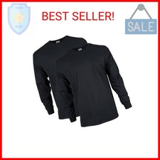 Gildan Men's Ultra Cotton Long Sleeve T-Shirt, Style G2400, Multipack, Black 2-