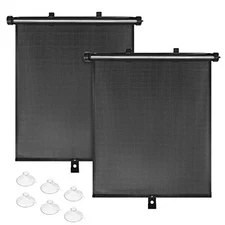  Car Window Shades for Side Windows, 2 Pack 15.7" x 17.7” 2-Pack Black