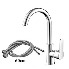 Kitchen Sink Mixer Tap Mono Lever Chrome Swivel Spout Faucet Stainless Steel Tap