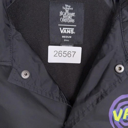 Vans Jacket Mens Medium Black Nightmare Before Christmas Oogie Boogie Coach image 11