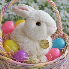 Miyoni 10" White Bunny Plush by Aurora Realistic Super Soft Plush Bunny P2