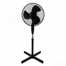 16 Inch Oscillating Pedestal Fan Quiet Floor Fan 3 Speed Air Cooling Fan Black