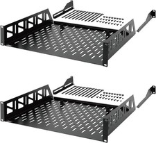 2U Rack Shelf,19 inch Server Rack Shelf 14 inch Depth,Weight Capacity 110Lbs