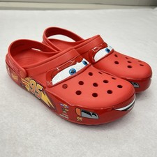 Crocs Lightning McQueen Cars Pixar INTERMITTENT LIGHT Size 10 Men  s/12 Women  s