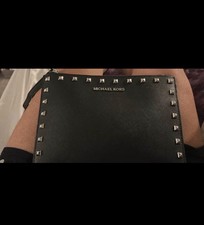 Michael Kors Black Studded Wristlet