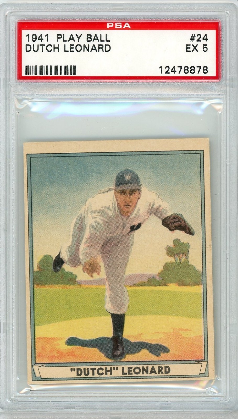 1941 Play Ball Dutch Leonard #24 PSA 5 1941 On Back P1470