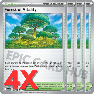 4x Forest Of Vitality x4 - ME01: Mega Evolution - Uncommon - Pokemon TCG Playset