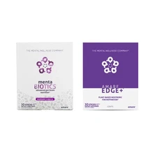 Amare Happy Juice Set – Edge+ Grape & MentaBiotics 30 Stick Packs NEW