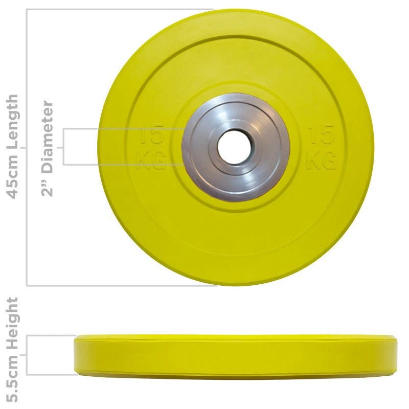 Bumper Weight Plate Solid Barbell Plates 2" Olympic Weight Lifting Discs TnP - Image 3 of 4