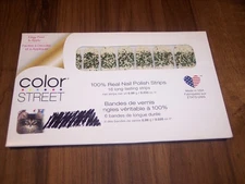 Color Street Nail Polish Strips Total Celt-Down Sparkle Glitter Green Gold Fleck