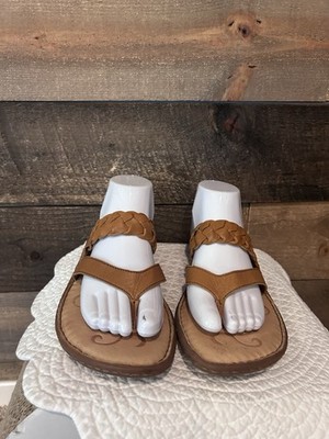 Born Joya Sandals Braided Leather Thongs Cushioned Footbed Comfort Women's 10