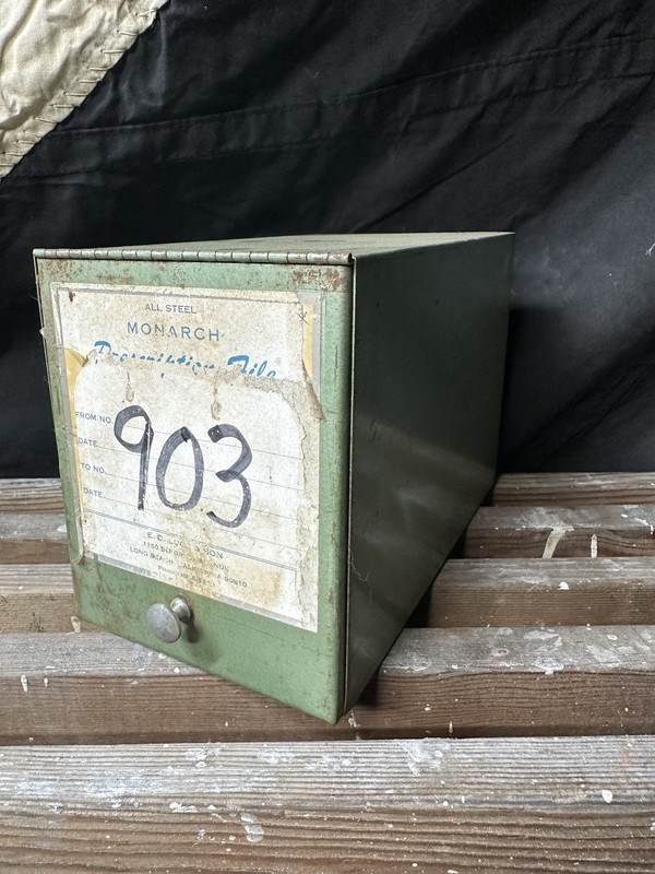 Vintage All Steel Monarch Green Prescription File