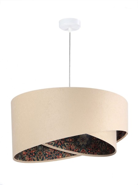 HäNgelampe Stoff Velours Optik Buntes Muster Ø50Cm HäNgeleuchte Schlafzimmer-image