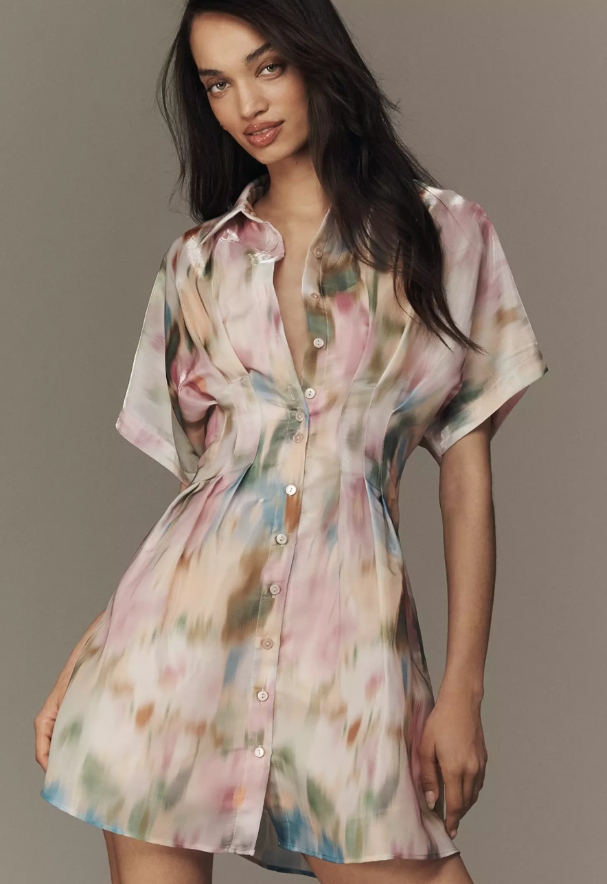 NWT Anthropologie Tobie Organza Mini Shirt Dress - XS