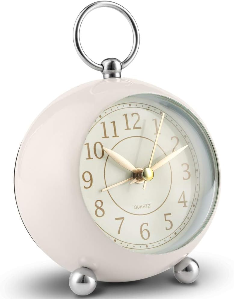 Silent Bedside Clocks Battery Operated Non Ticking Desk Clock Analogue Alarm Clo