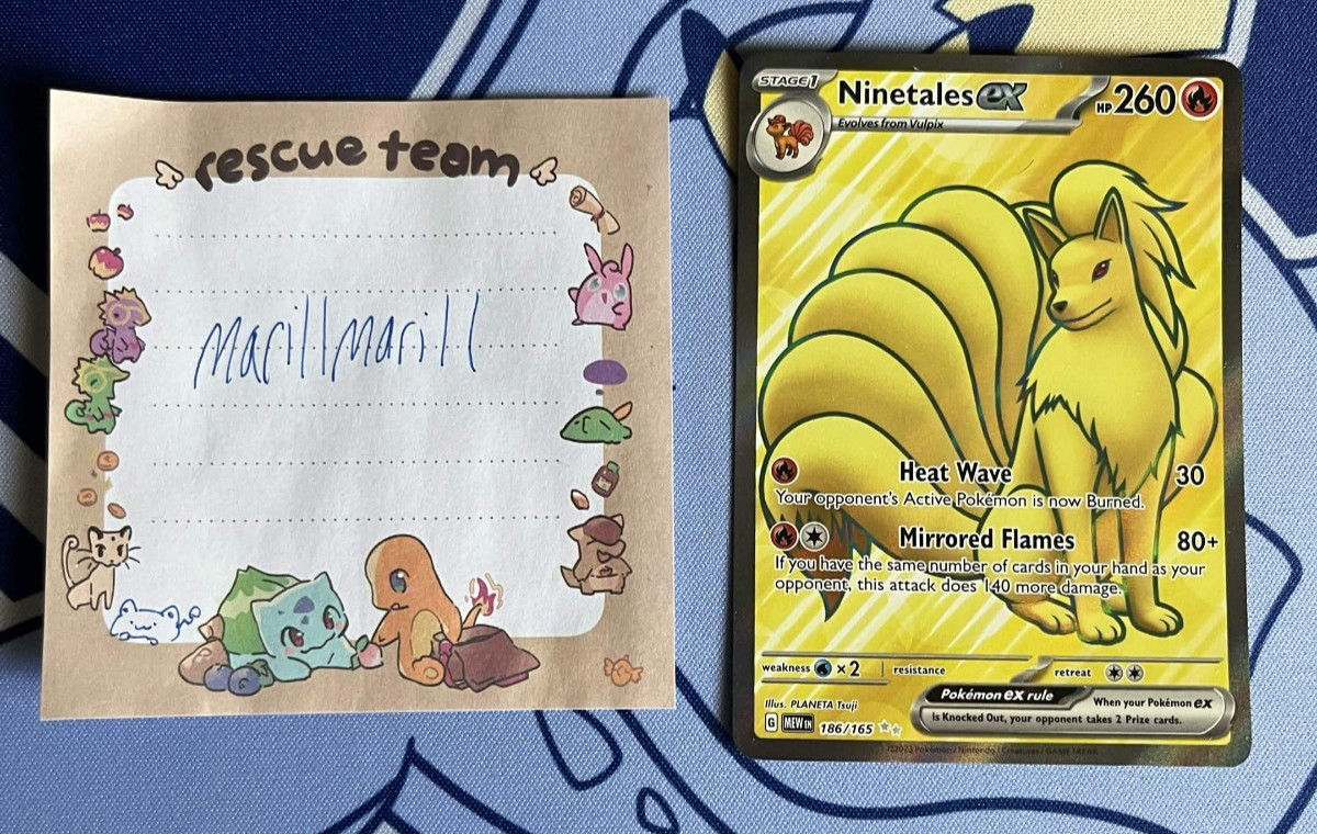 Pokemon TCG NM Ninetales ex 186/165 Scarlet & Violet 151 Full Art Holo