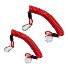 2Pcs Trailer Brake Away Cable, 6FT Trailer Breakaway Coiled Cable for 2Pcs Red