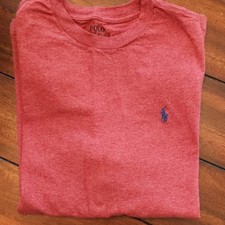 Polo Ralph Lauren Red Cotton Jersey Boys T-Shirt Logo Crew Neck Long Sleeve L