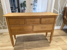 Wooden console table 111cm wide with 3+2 drawers