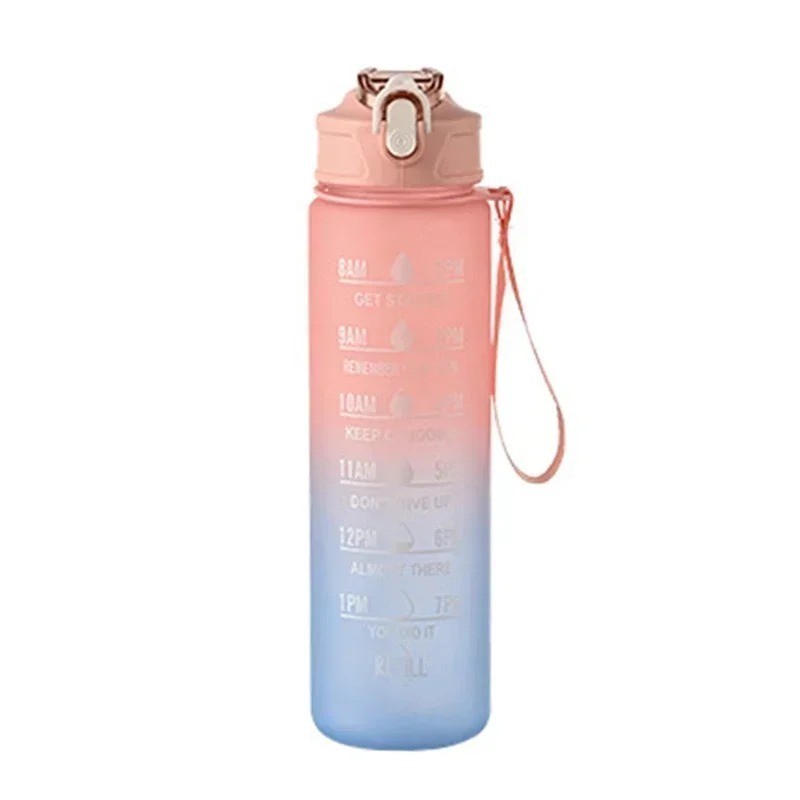 With Time Marker And Straw Wide Mouth Leakproof