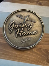 Going Home Brass Magnetic Casket Medallion BATESVILLE  4.25”