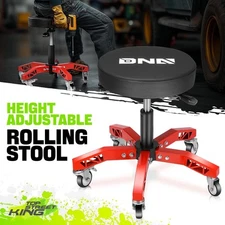 18.3-23.5" Adjustable 300lbs Mechanics Rolling Stool Work Shop Red Tool Seat