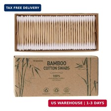 Bamboo Cotton Swabs 500 Count Natural Buds 100 Biodegradable Organic Wooden Sti