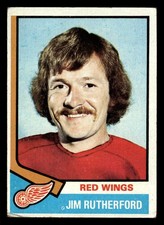 1974-75 Topps #225 Jim Rutherford - Detroit Red Wings (MARKED)